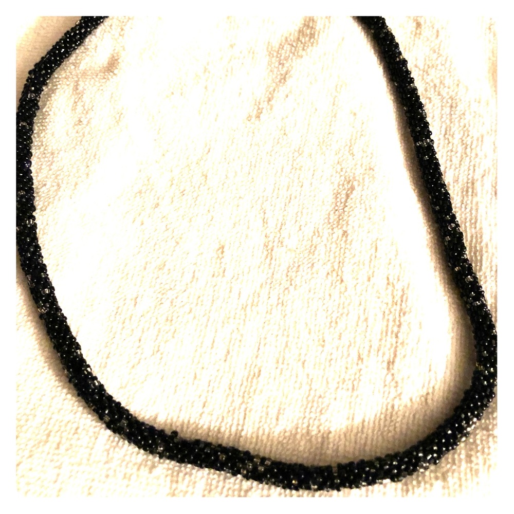 Black beaded necklace